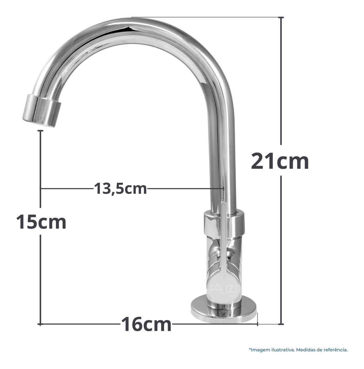 Torneira Lavatorio Lavabo Banheiro Luxo Bica Alta Cromada 1/4 De Volta Balencia