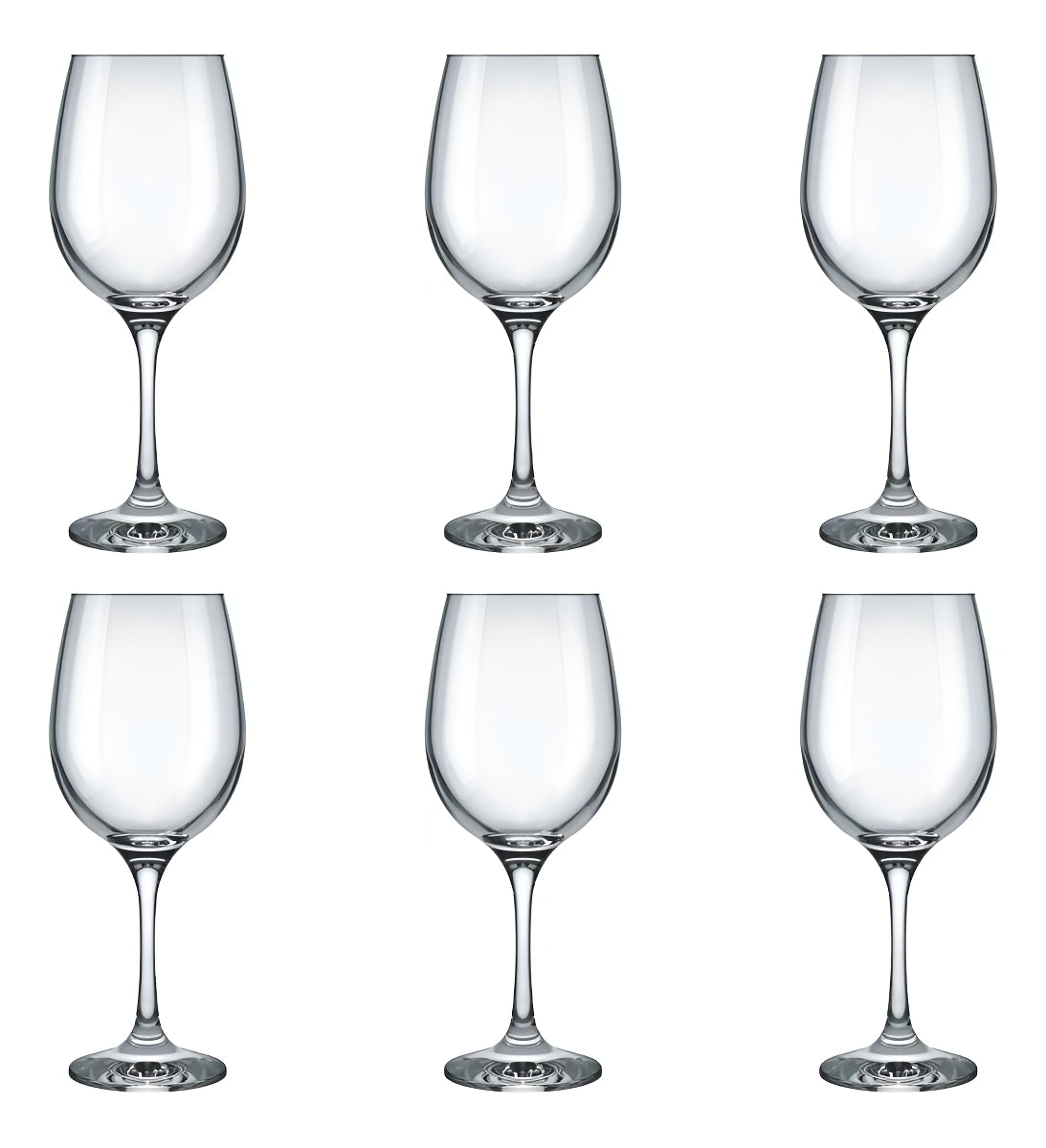 Conjunto De Taças De Vidro Para Vinho/ Água 490 Ml 6 Peças