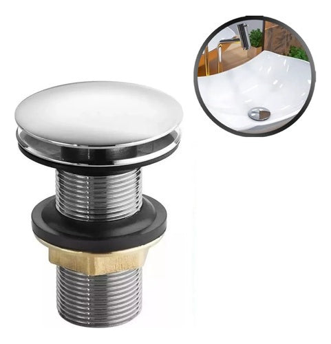 Válvula Click Dami Luxo Invisível Inteligente Inox Cuba Banheiro 7/8 3cm Premium