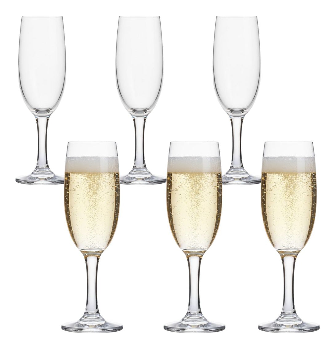 Jogo 6 Taças Champanhe 198 Ml Vidro Cristalino Espumante Luxo - M&amp;k Home Store