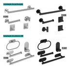 Kit Acessórios Banheiro Cabide Toalheiros Papeleira 5 Peças Yesop