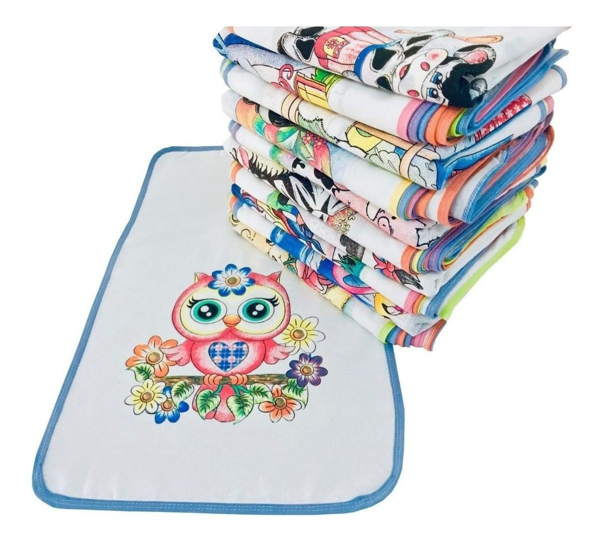 Pano De Prato Atacado Vies Estampado Kit Com 10 Peças