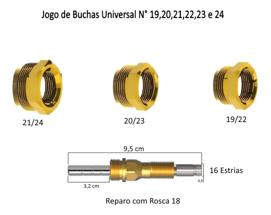 Kit Reparo Salva Registro Pressão Chuveiro 7x1 Universal C31 Acabamento Cromado Cor Prateado