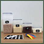 Kit 15 Potes Hermético Cadencia Mantimentos Quadrado Cozinha Branco