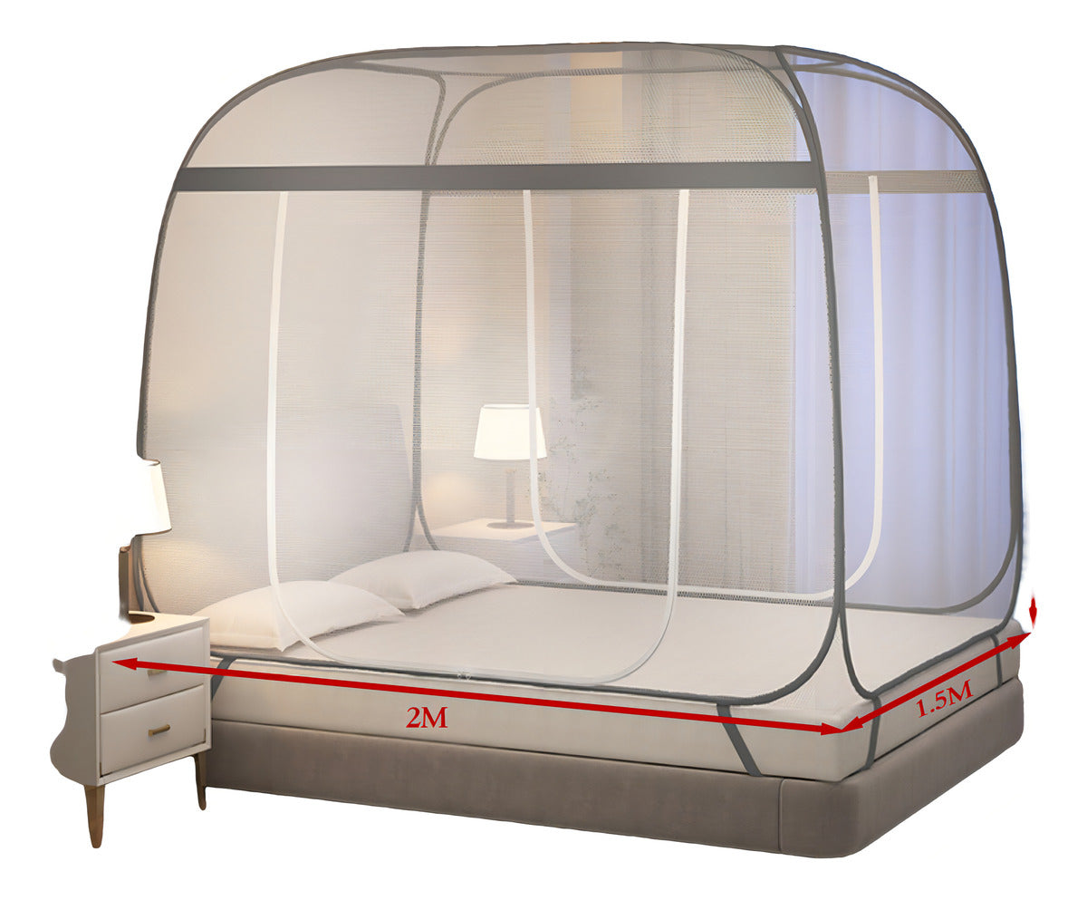 Mosquiteiro Casal Premium Com Zíper Duplo Estruturado Cor Cinza