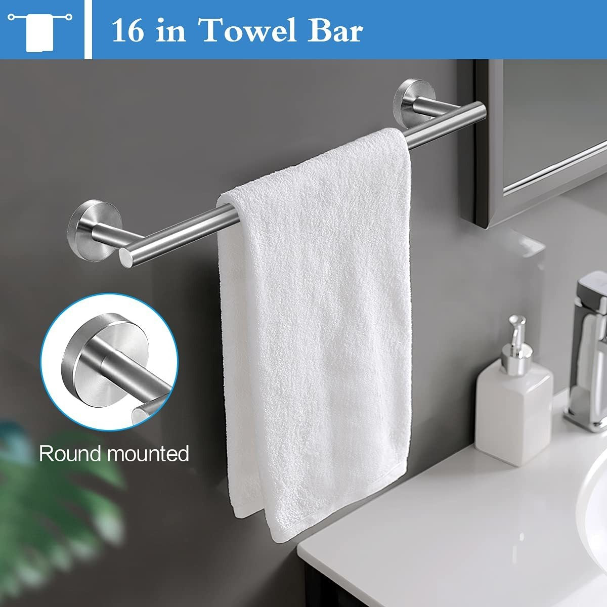 Kit Acessórios Banheiro Cabide Toalheiros Papeleira 5 Peças Yesop