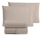 Jogo Lençol Super King Size 4 Peças - 600 Fios + Vedido Cor Cáqui Desenho Do Tecido Liso