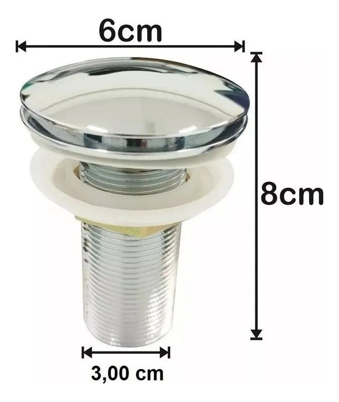 Válvula Click Dami Luxo Invisível Inteligente Inox Cuba Banheiro 7/8 3cm Premium