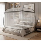 Mosquiteiro Casal Premium Com Zíper Duplo Estruturado Cor Cinza