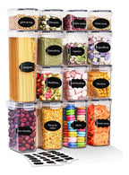 Kit 15 Potes Hermético Cadencia Mantimentos Quadrado Cozinha Branco