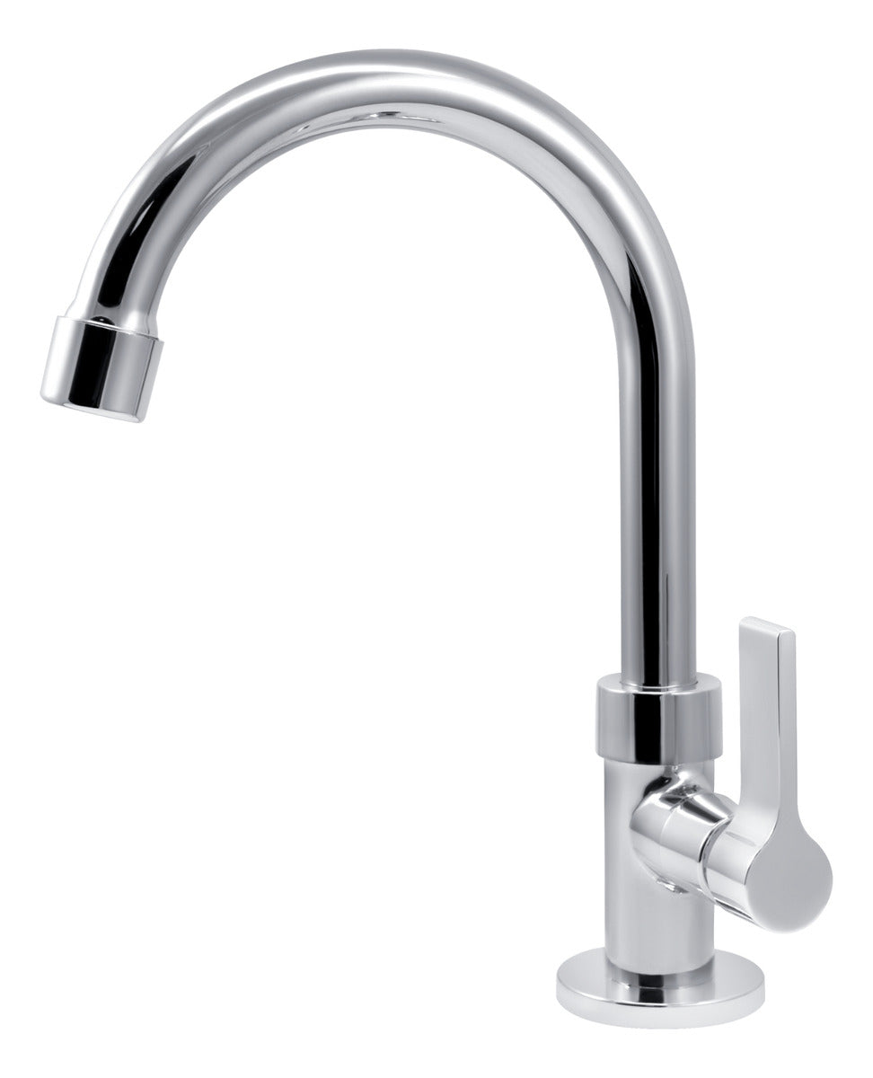 Torneira Lavatorio Lavabo Banheiro Luxo Bica Alta Cromada 1/4 De Volta Balencia