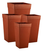05 Vaso Rattan Grande Flores E Plantas 28l, 17,5l 10l Marrom