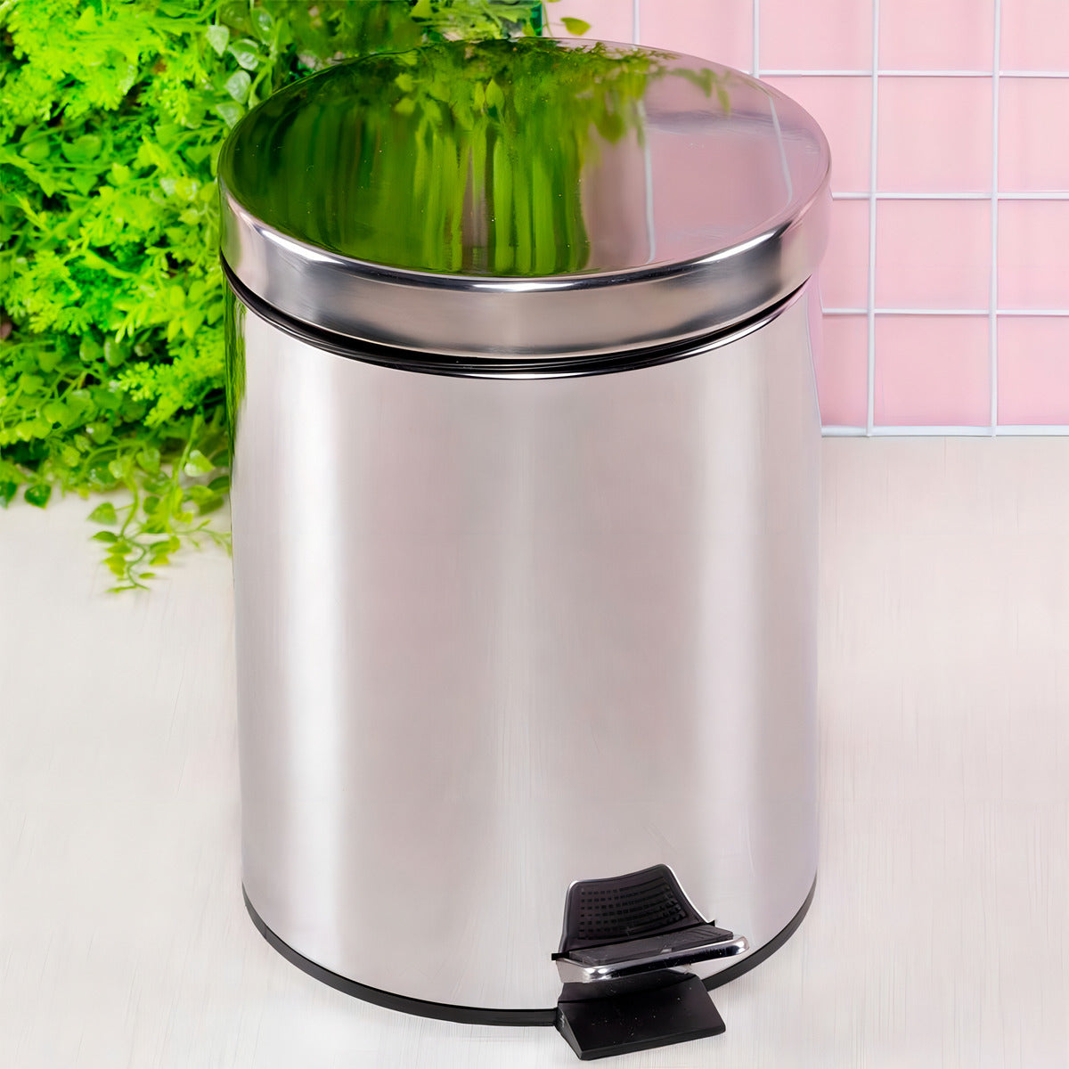 Cesto Lixo Inox 5L Pedal Sem Contato Higiênico, Prático, Para Cozinha ou Banheiro