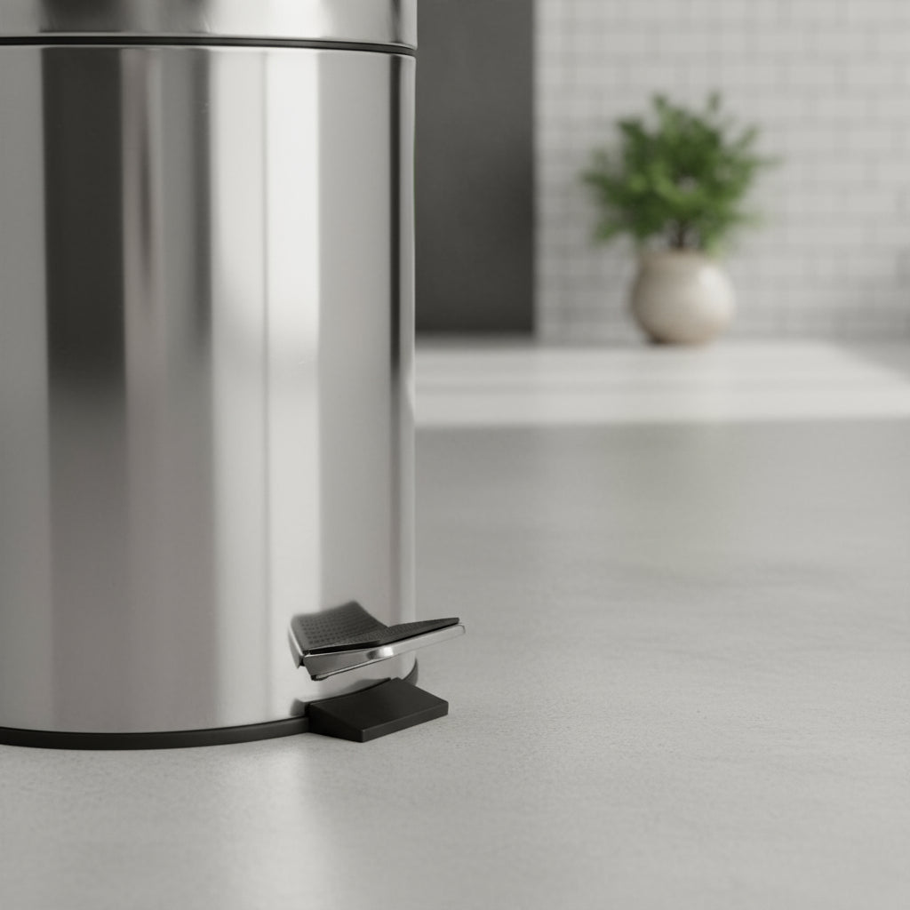 Cesto Lixo Inox 5L Pedal Sem Contato Higiênico, Prático, Para Cozinha ou Banheiro