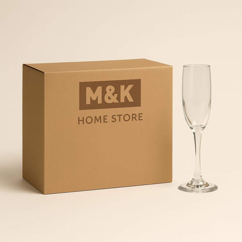 Jogo 6 Taças Champanhe 198 Ml Vidro Cristalino Espumante Luxo - M&amp;k Home Store