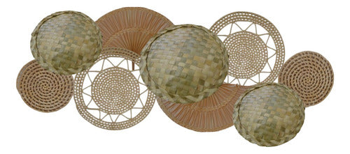 Kit Composição Peneiras Sousplats Palha Decor Campo Praia