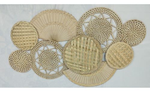 Kit Composição Peneiras Sousplats Palha Decor Campo Praia