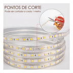 Mangueira Led 5050 Chata 15m Branco Quente Sancas 14,4w/m