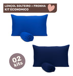 Kit 2 Jogos De Lençol Elástico Solteiro Fronha Roupa De Cama