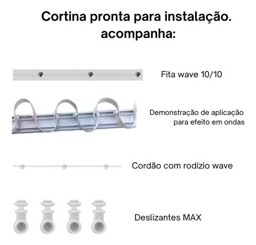 Cortina Trilho Duplo Gaze Linho C/ Blackout 100% 6m X 2,70m