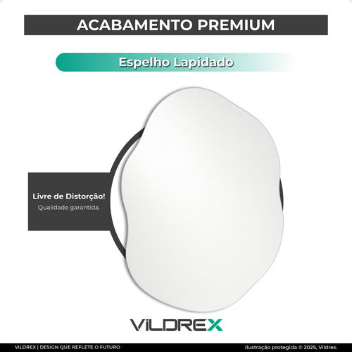 Espelho Vildrex Roma 70x50cm Design Moderno Lapidado Luxo