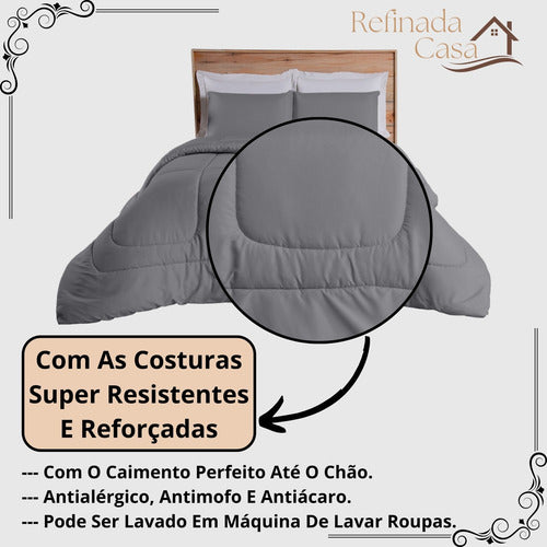 Edredom Queen Percal 400 Fios Grosso Super Casal Hotel Size