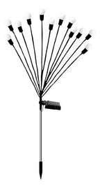 Luminária Pisca Solar Vagalume Natal Jardim Espeto 12 Led