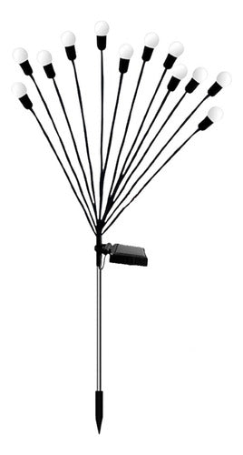 Luminária Pisca Solar Vagalume Natal Jardim Espeto 12 Led