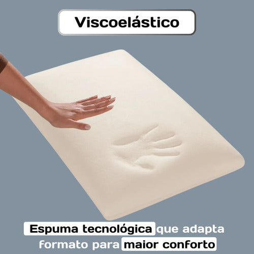 Travesseiro Nasa Viscoelástico Anatômico Antiácaros Kit 4 Pç