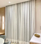 Cortina Trilho Duplo Gaze Linho C/ Blackout 100% 6m X 2,70m