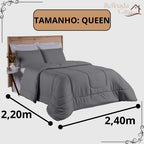 Edredom Queen Percal 400 Fios Grosso Super Casal Hotel Size