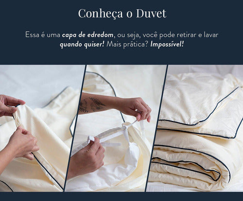 Duvet Com Vivo Basics Branco E Preto 200 Fios King