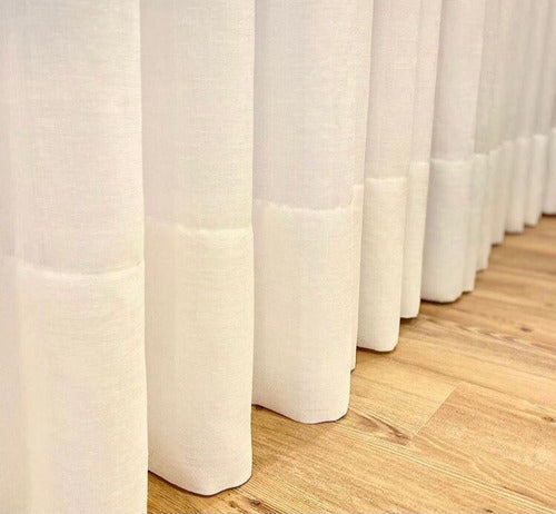 Cortina Trilho Duplo Gaze Linho C/ Blackout 100% 6m X 2,70m