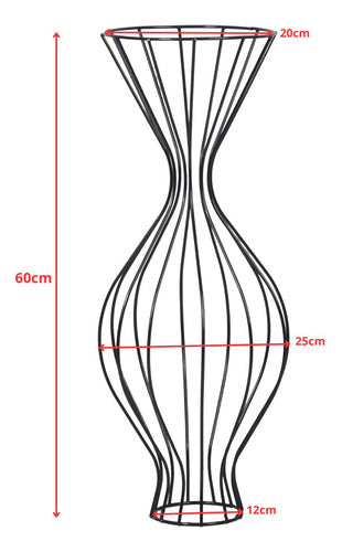 2 Vaso Torneado 60cm Armação Porta Arranjo Decoração Festa